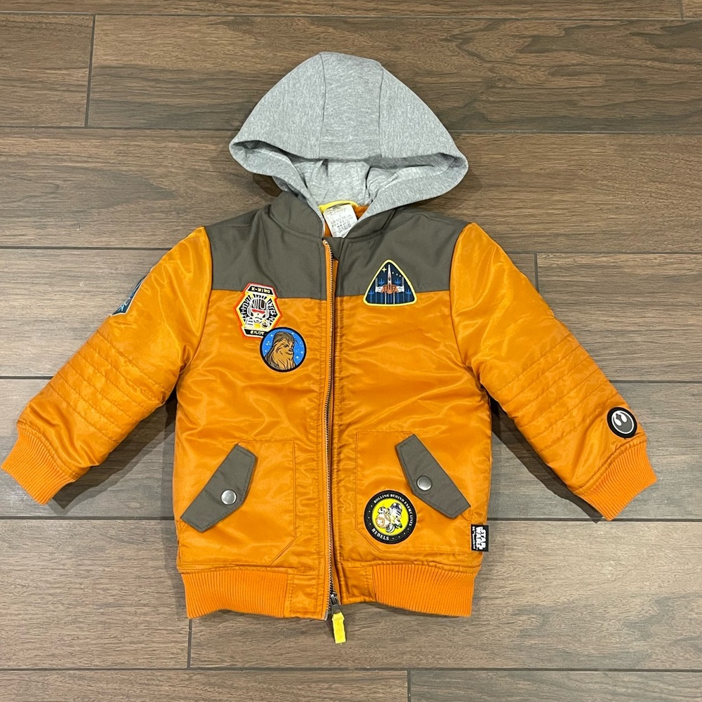 Rare❗️Disney Star Wars Rebel Pilot Jacket with Hood - 3T